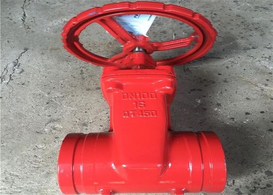 Red Clamp Connection Ductile Iron Gate Valve Fire Protection