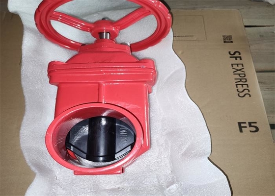 Red Color Dn100mm Non Rising Gate Valve Fire Protection