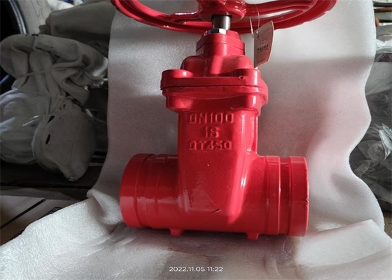 Red Color Dn100mm Non Rising Gate Valve Fire Protection