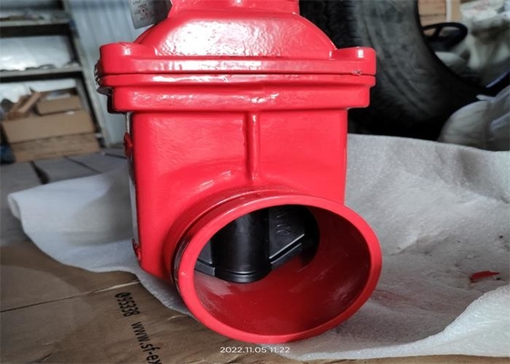 Red Color Dn100mm Non Rising Gate Valve Fire Protection